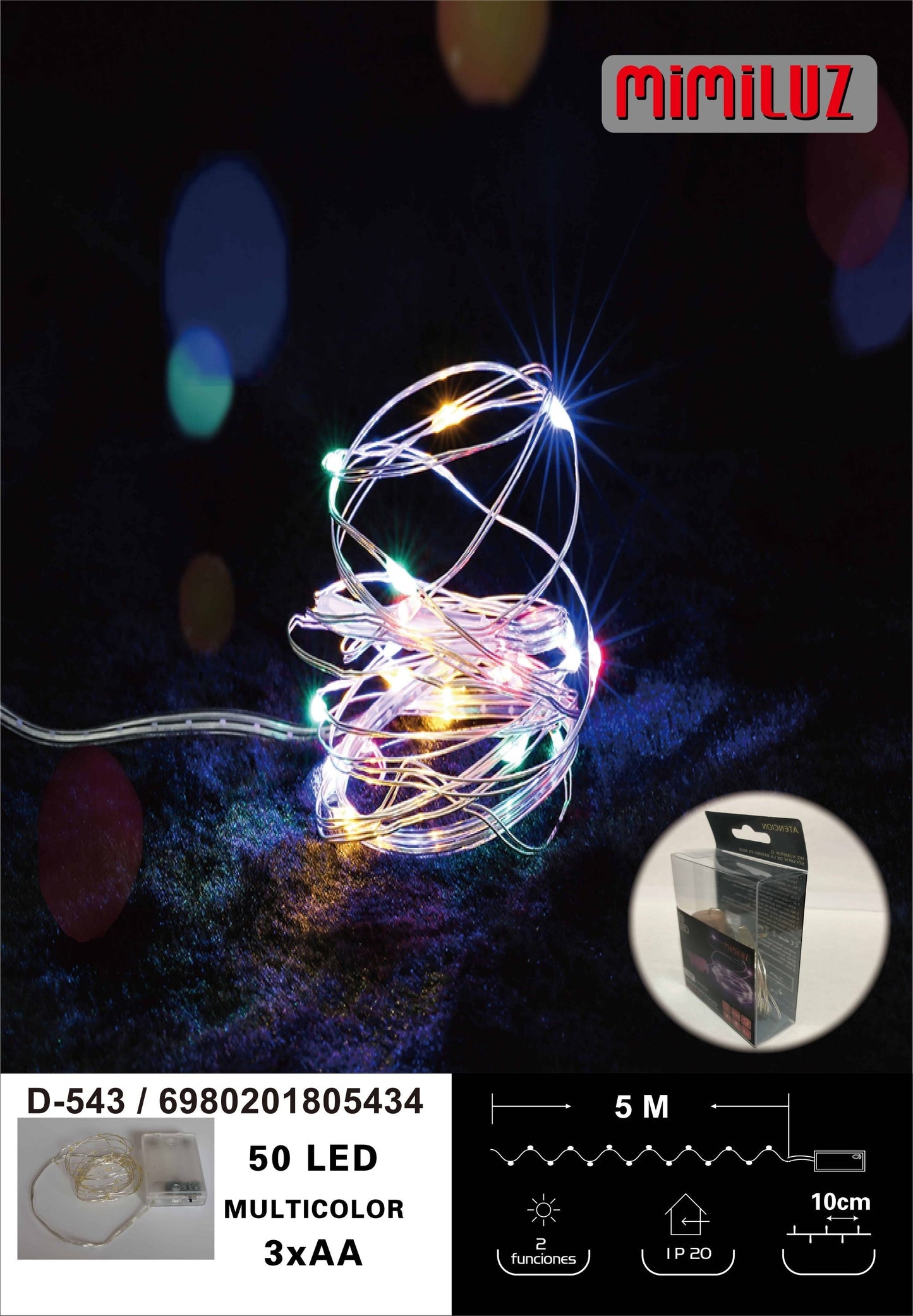 Luz alambre 50L blanca