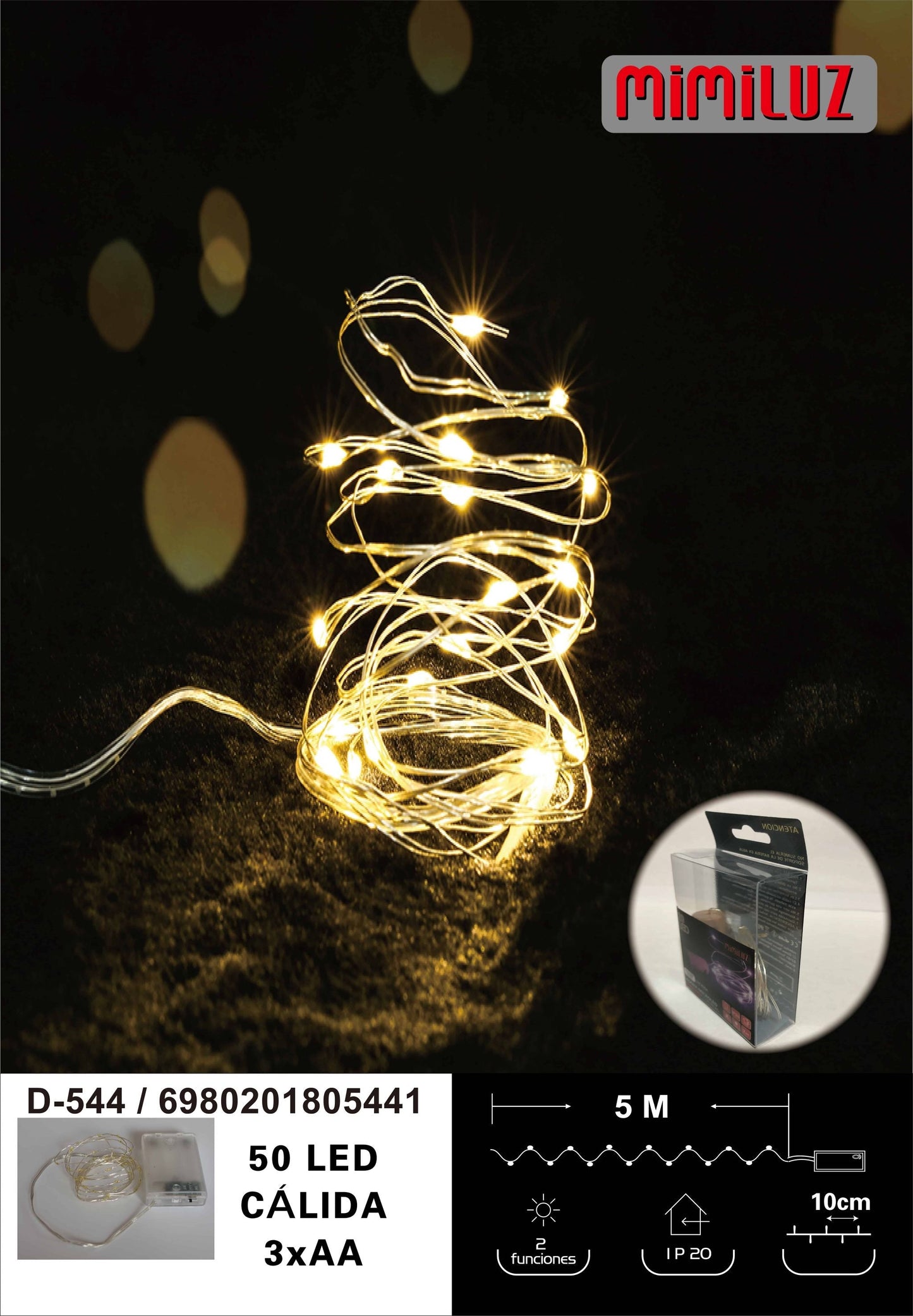 Luz alambre 50L blanca