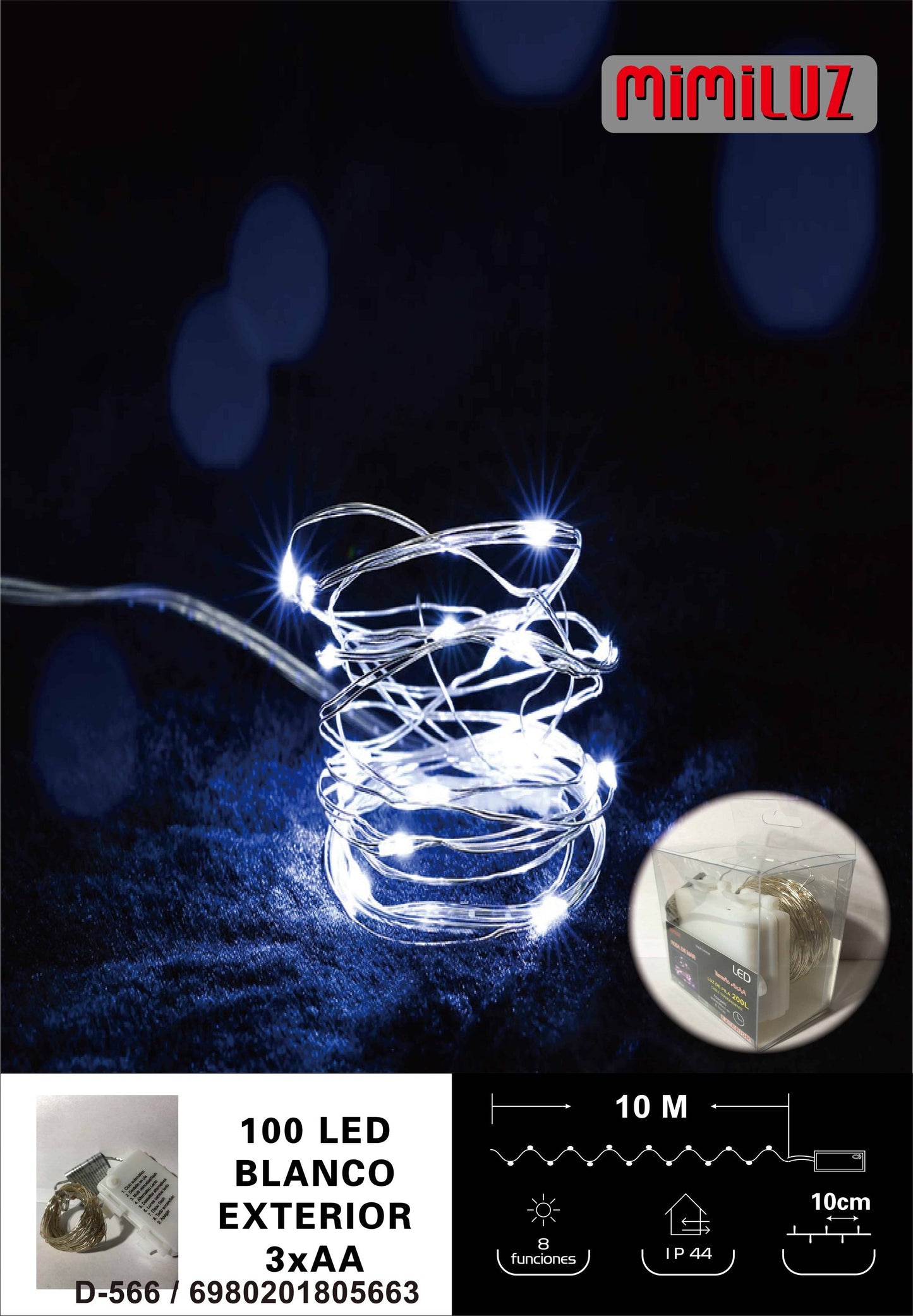 Luz alambre 100L blanca