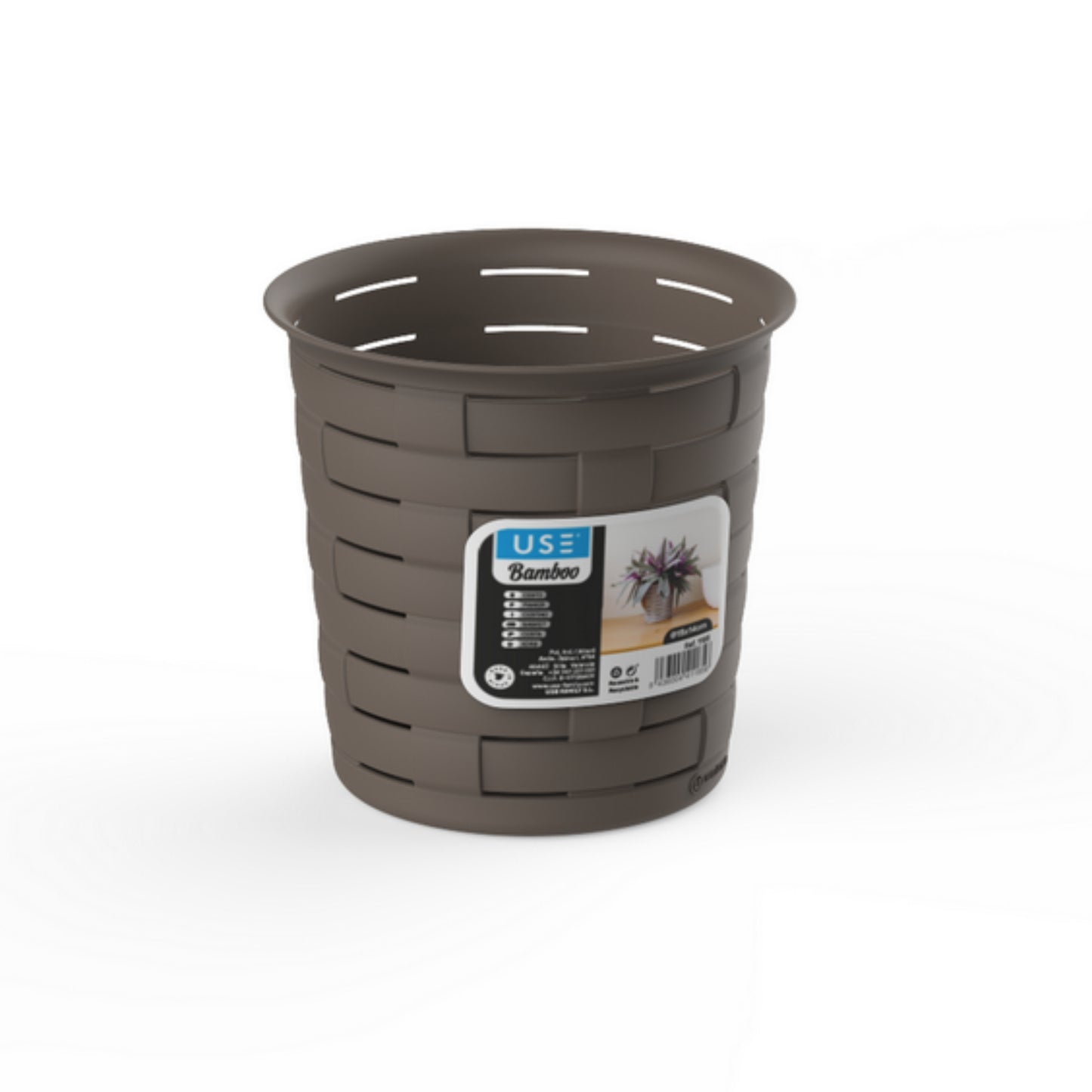Cesto 1,6L redondo serie BAMBOO wengue