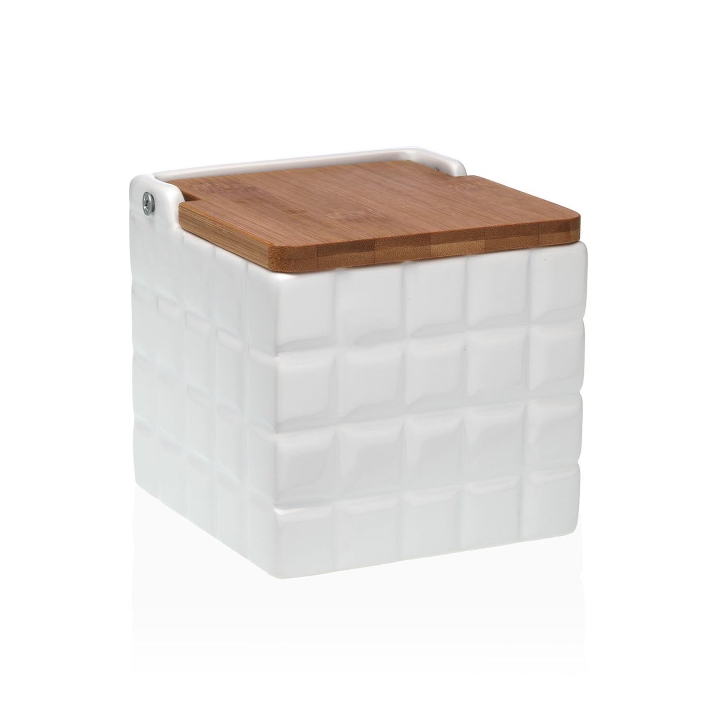 Salero blanco cuadros 11cm