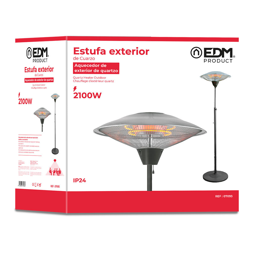 Estufa cuarzo exterior de pie 2100w