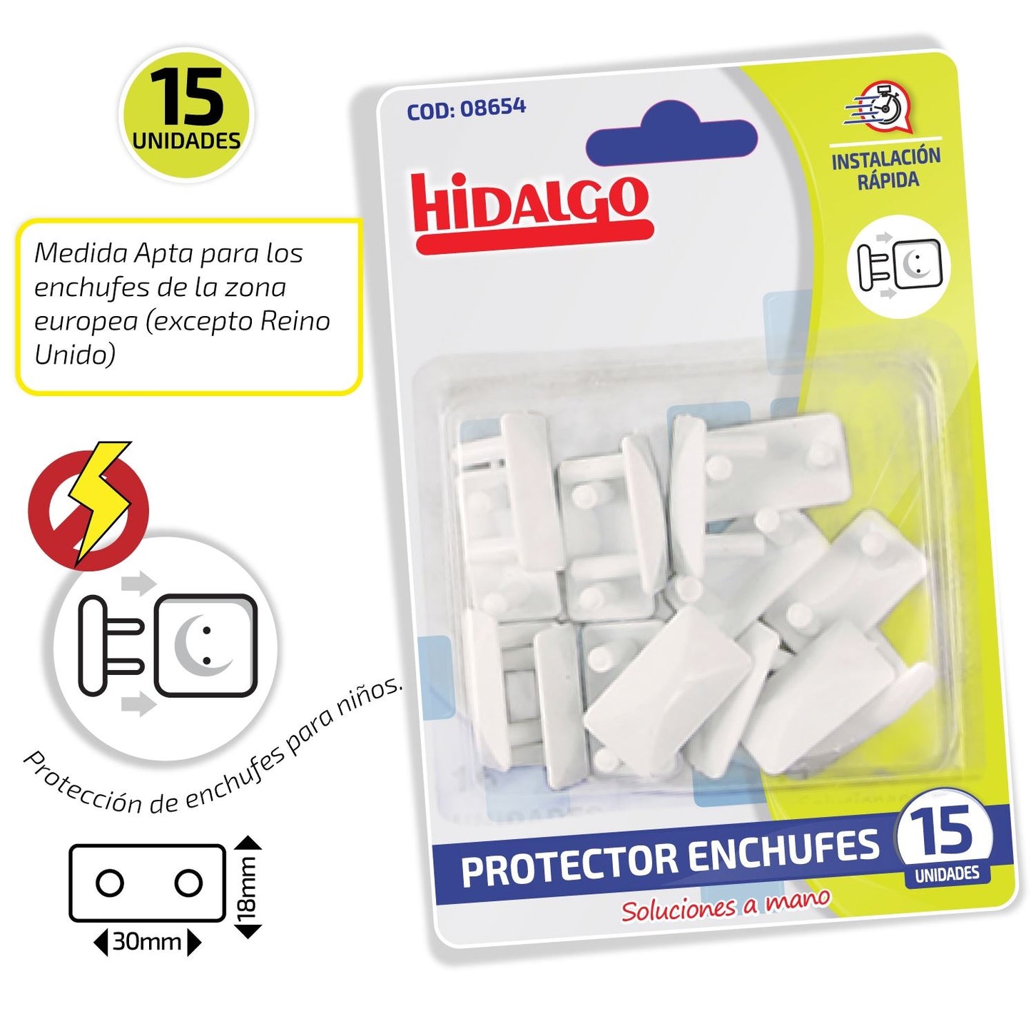 15 protectores enchufes 30*18mm