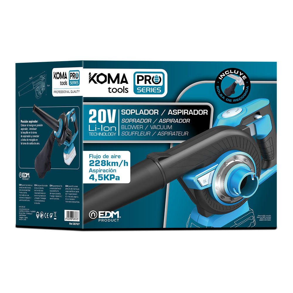 Aspirapolvere soffiatore KOMA 20v (batteria non inclusa)