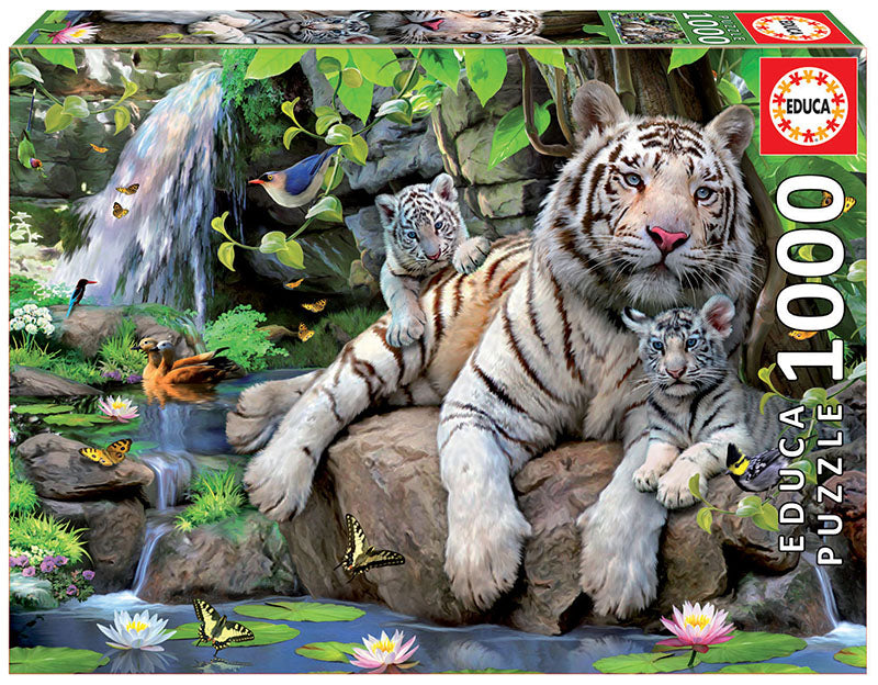 Puzzle Tigres blancos de bengala 1000pzs