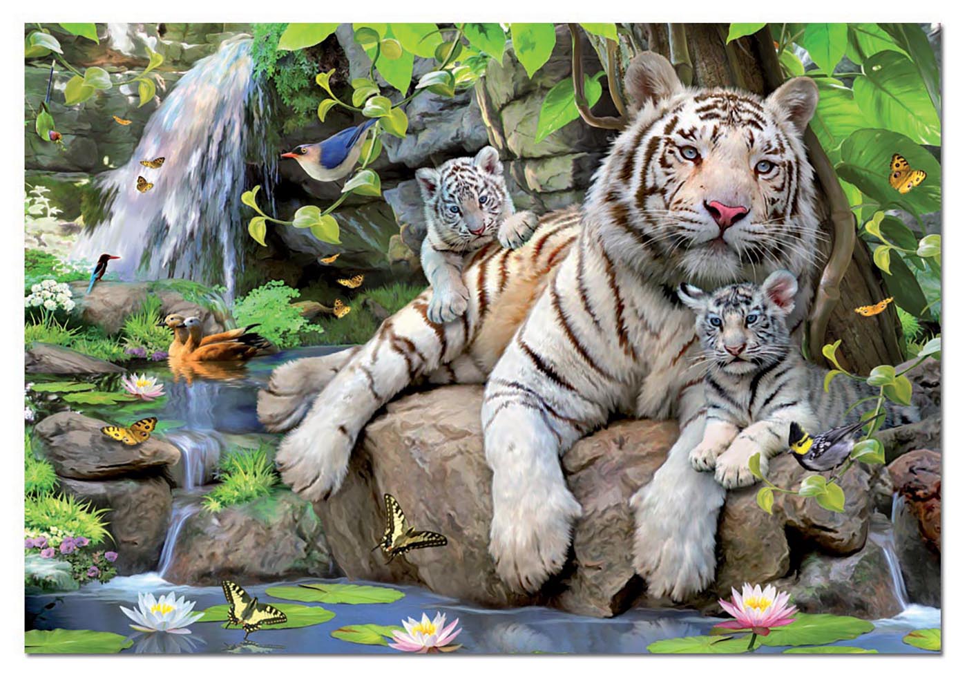 Puzzle Tigres blancos de bengala 1000pzs