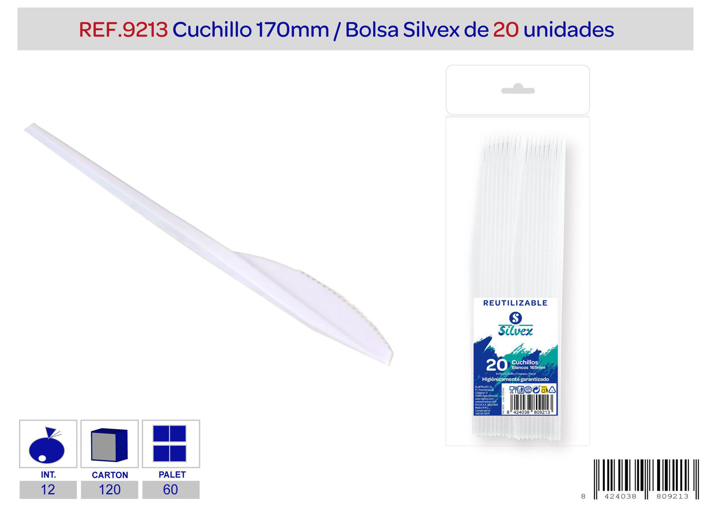 Pack 20 cuchillo reutilizable