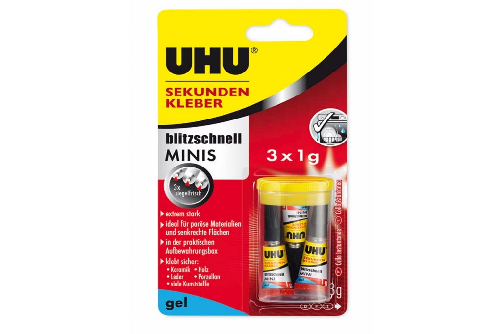 UHU Super rapido minis gel 3*1g