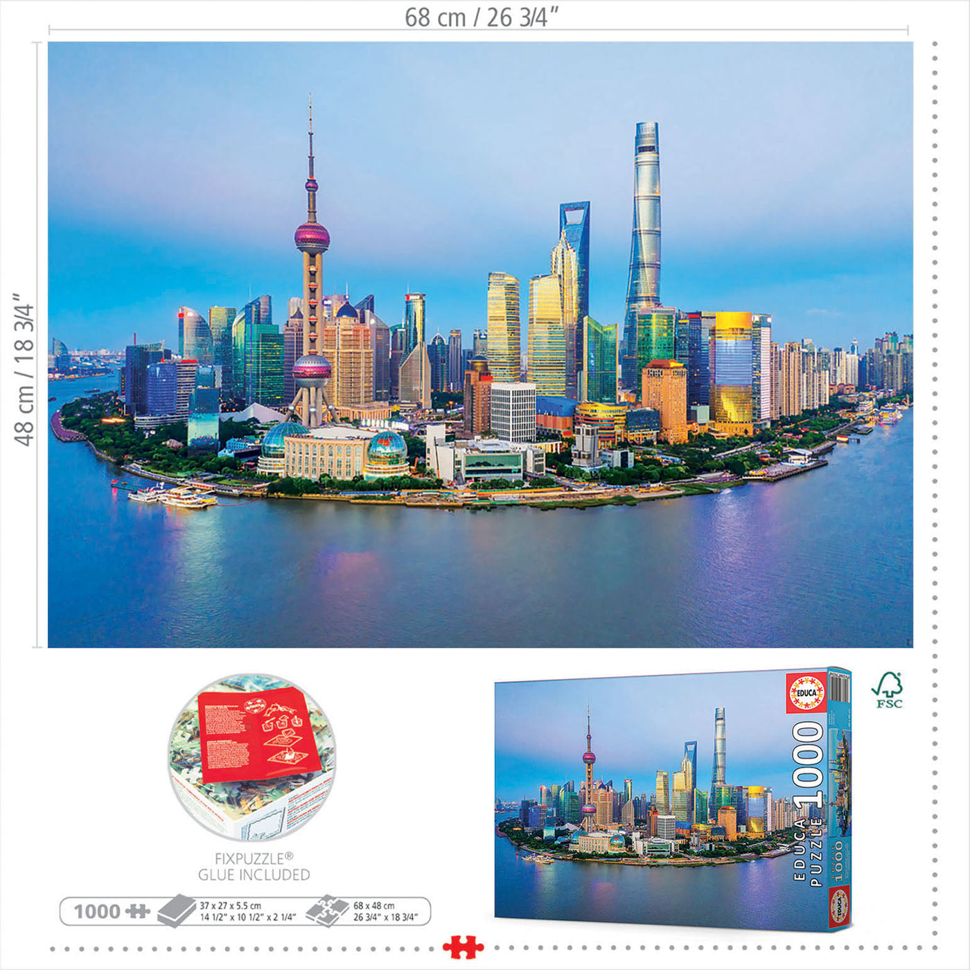 Puzzle Shanghai al Atardecer 1000pzs