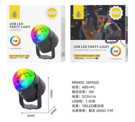 SPOTLIGHT USB MULTICOLORE PER LE FESTE