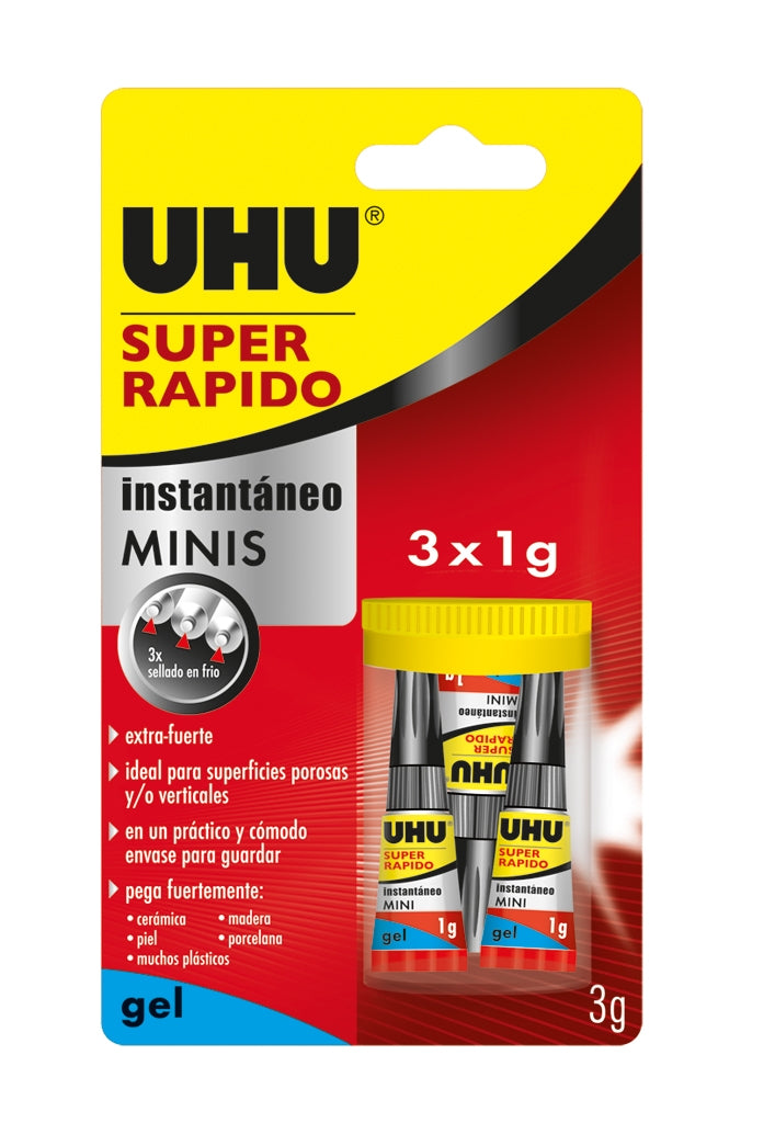 UHU Super rapido minis gel 3*1g