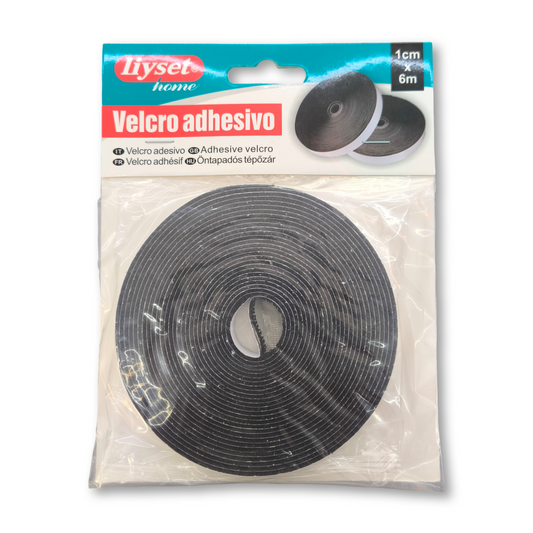 Velcro adhesivo de 1cm*6m negro