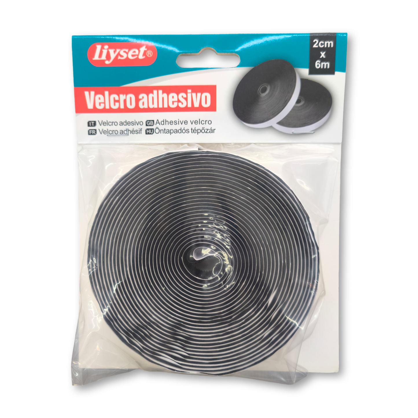 Velcro adhesivo de 2cm*6m negro