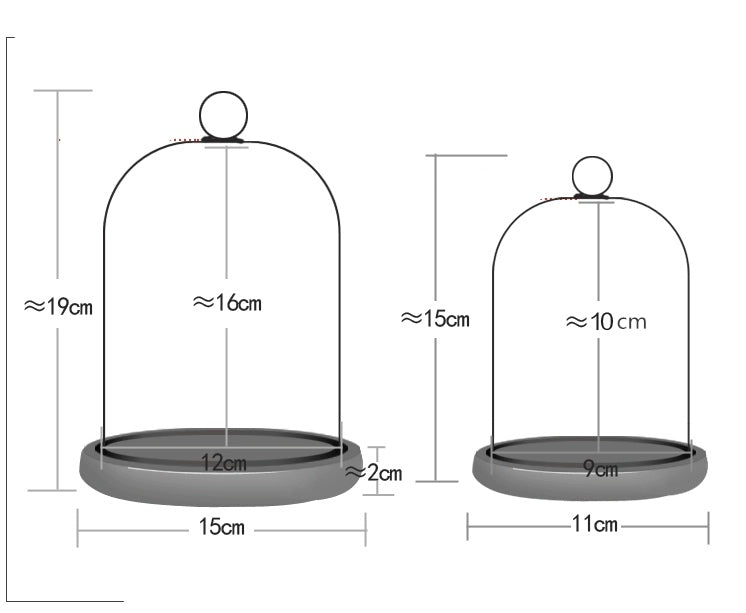 Campana de Cristal para Vela con Base de Madera Envejecida 11*15cm