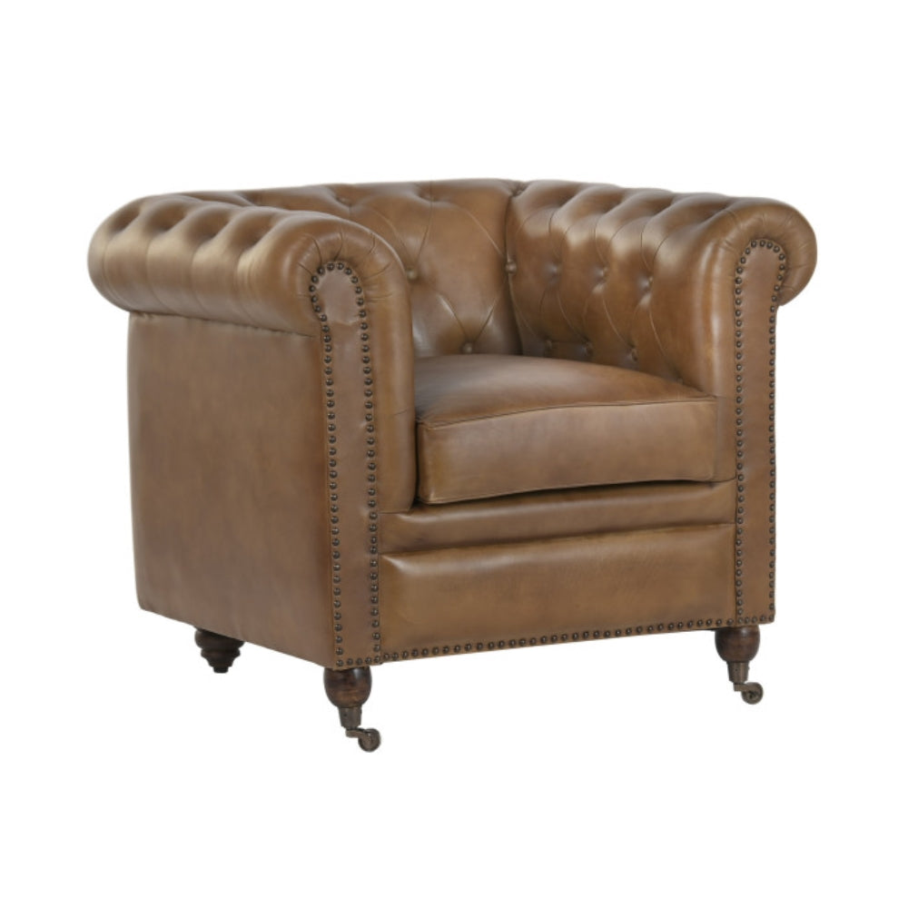 Sillón Piel Chester Cuero Envejecido 84x77x79 cm