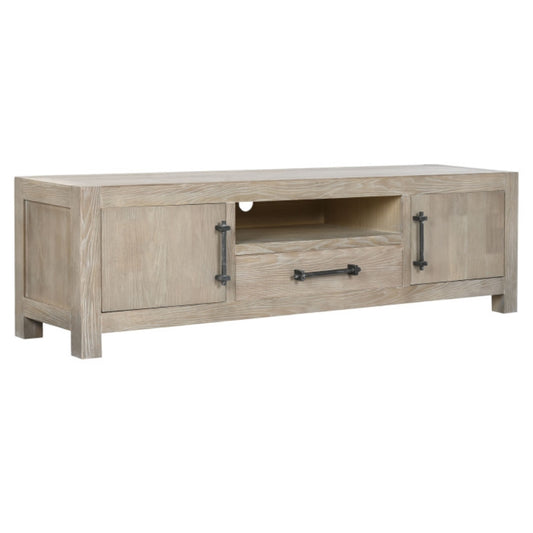 Mueble TV de Madera de Hevea y Metal 160 × 40 × 46,5 cm