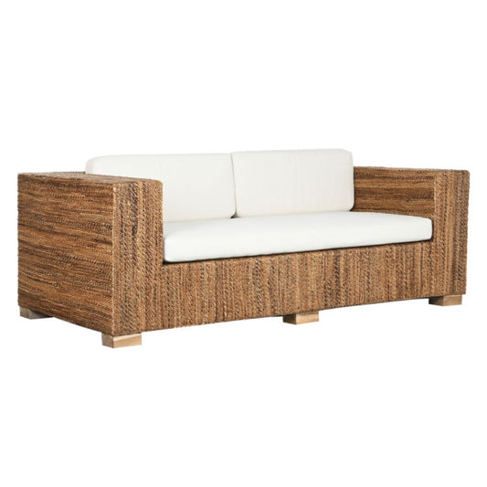 Sofá Fibra Teca 192x92x65 3 Plazas + Cojines