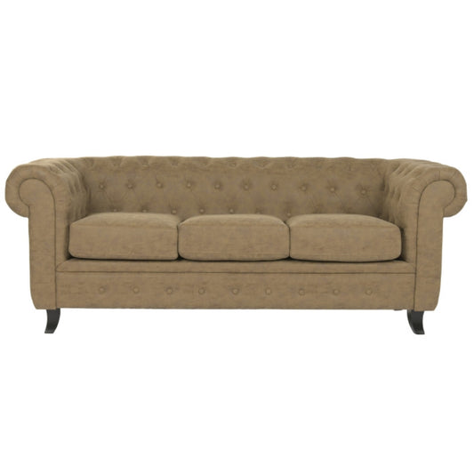 Sofá Madera PU 199x82x76 Marrón