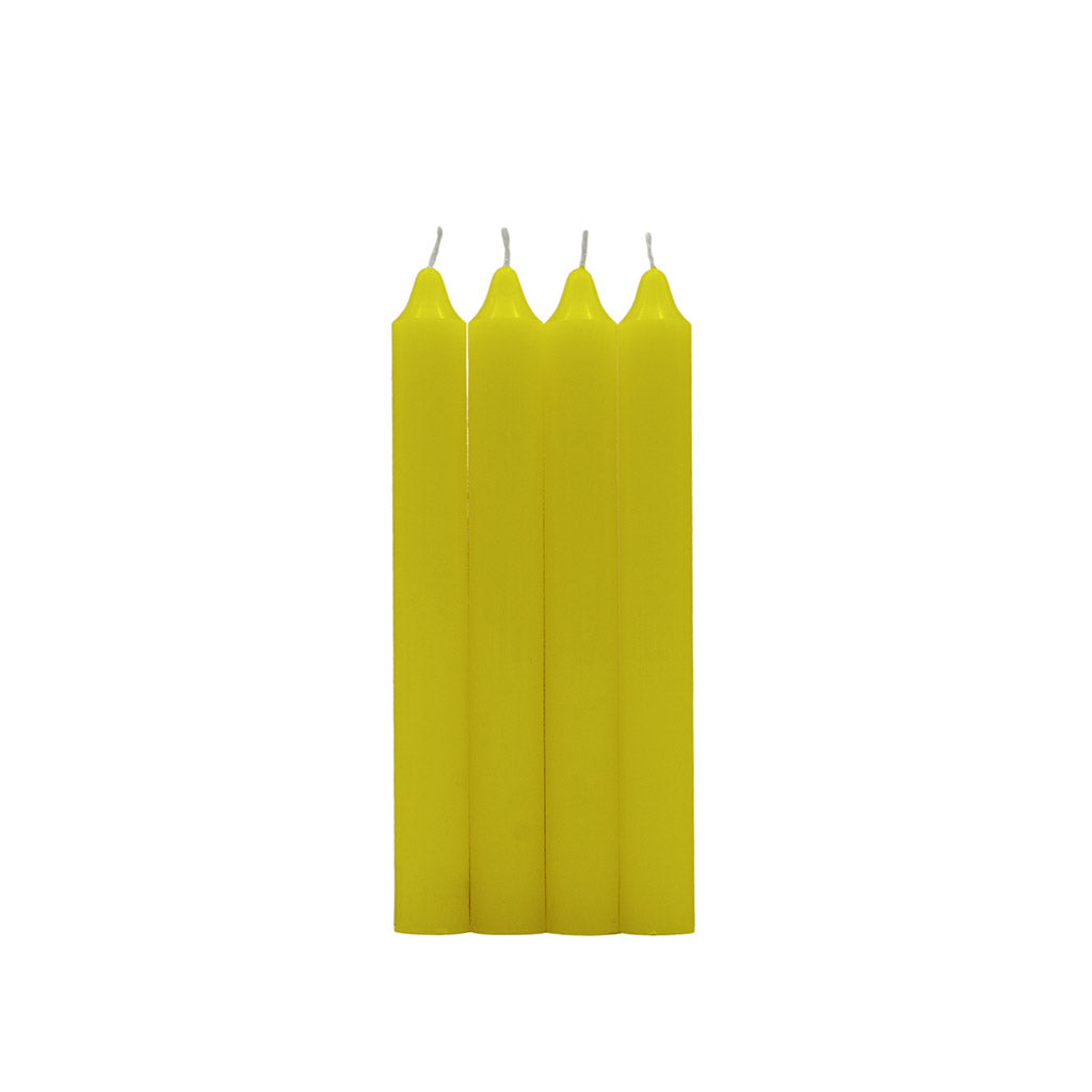 Pack 4 velas cilíndricas amarillo