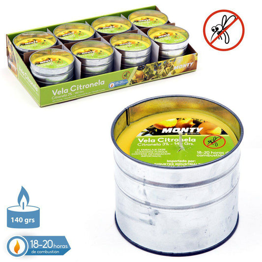 Vela 3% citronela lata zinc 10*8cm