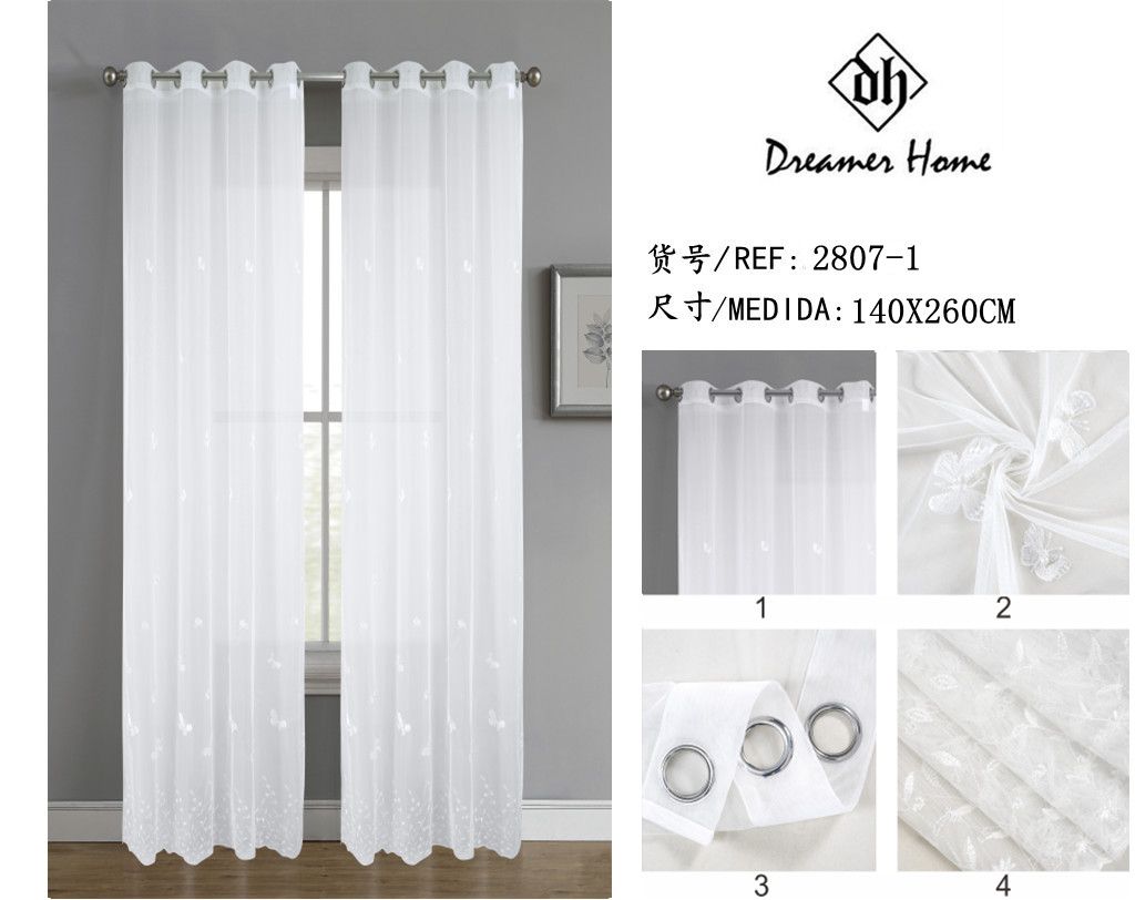 Cortina visillo mariposa 140*260cm blanca