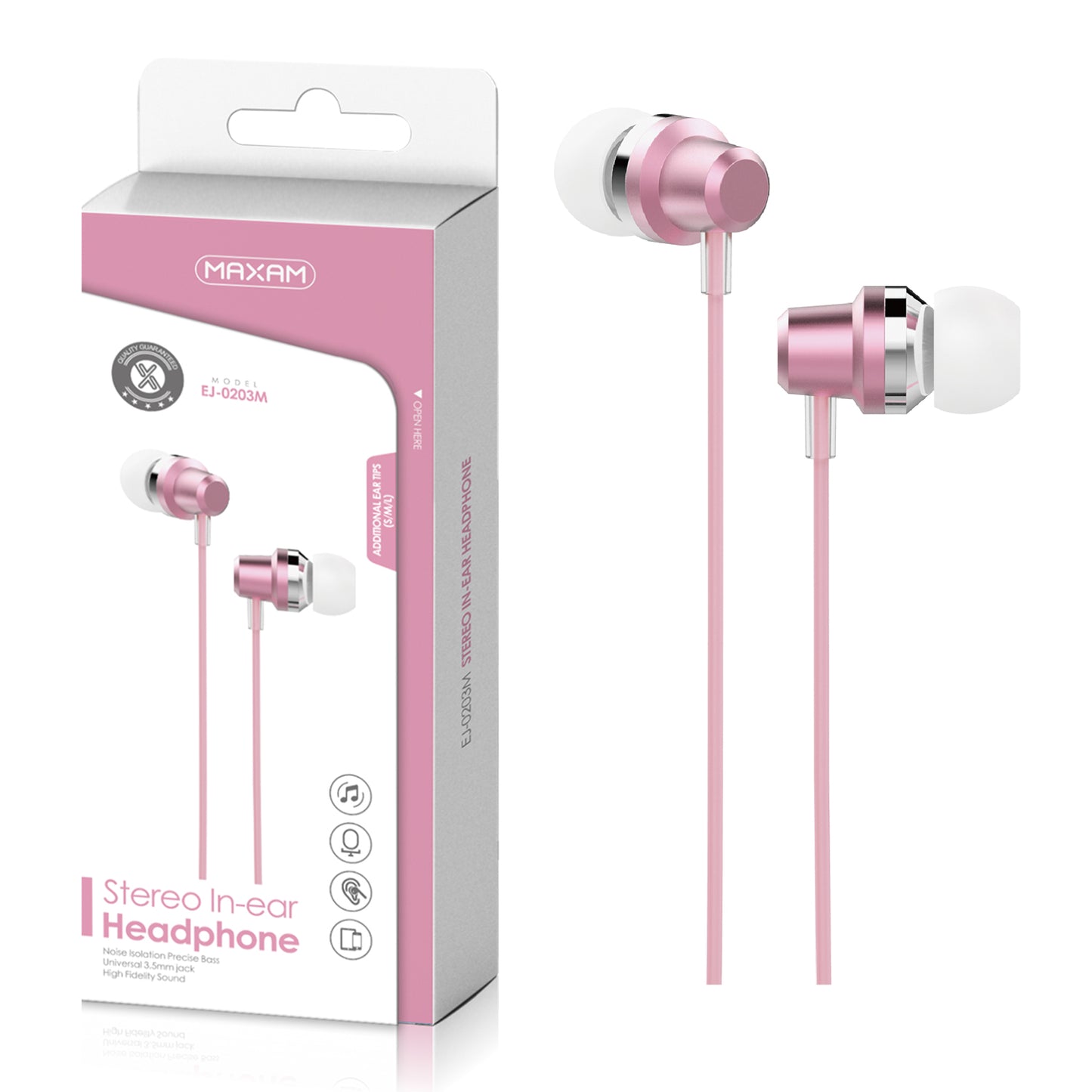 Auriculares rosa EJ-0203