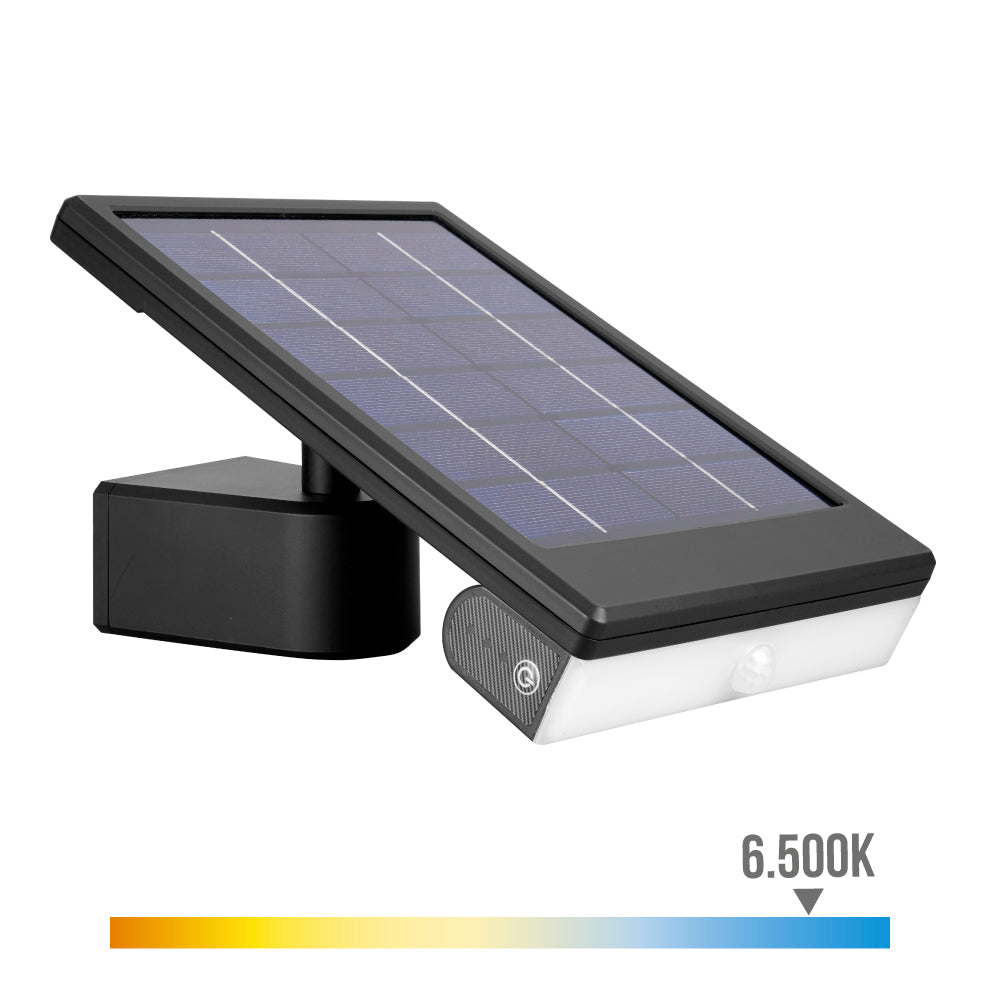 Aplique solar led 6w 720lm luz fria