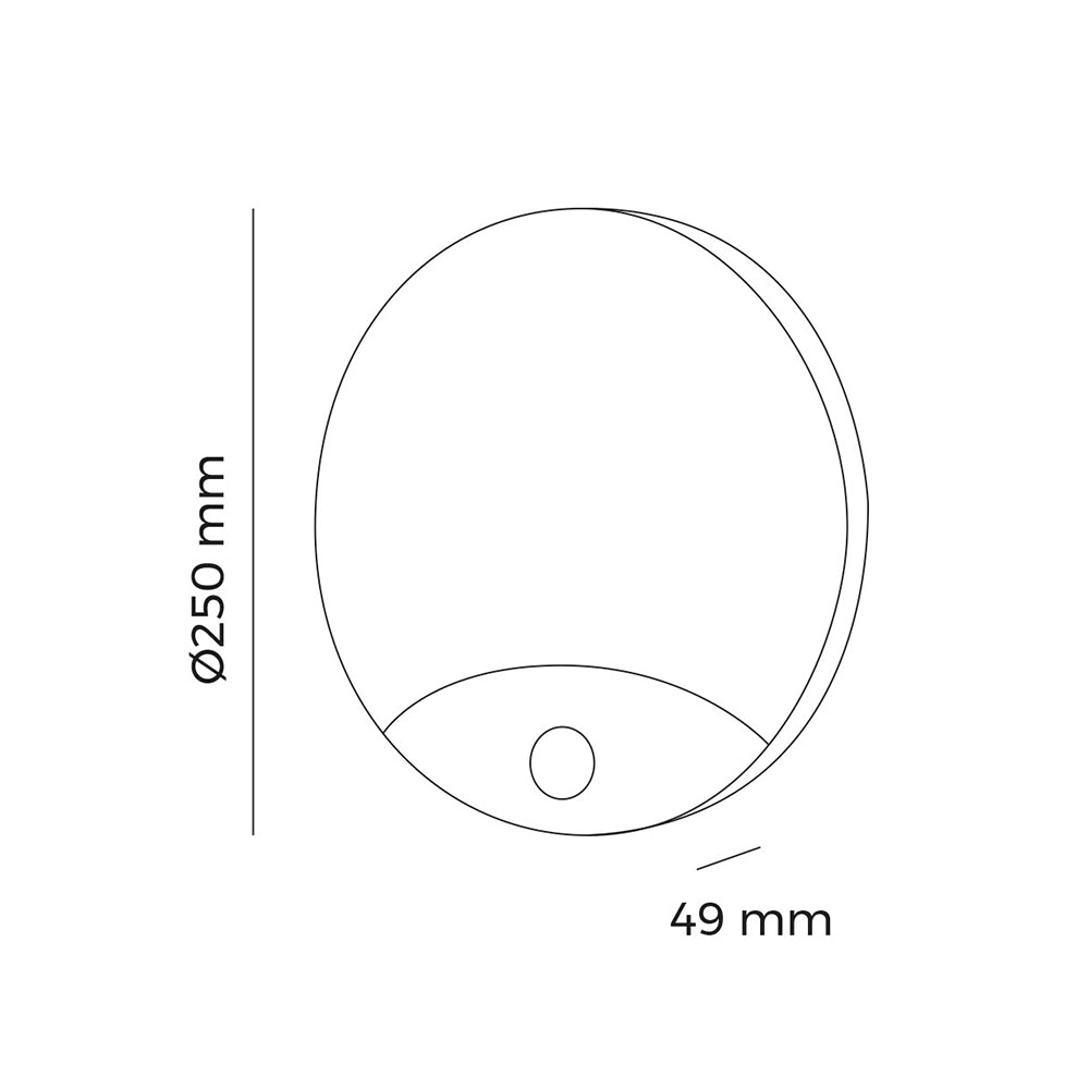 Aplique redondo exterior led 13w c/sensor luz dia