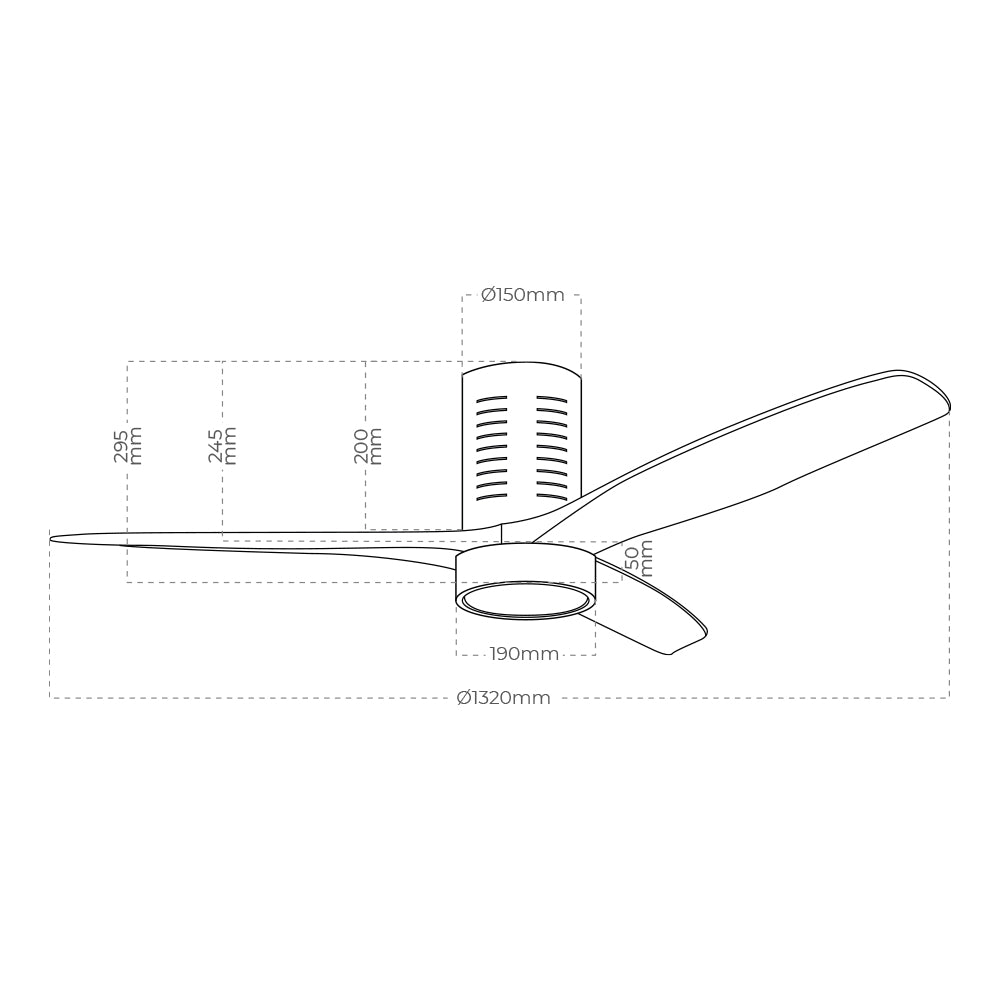 Ventilador techo inteligente madera de led Ø132cm