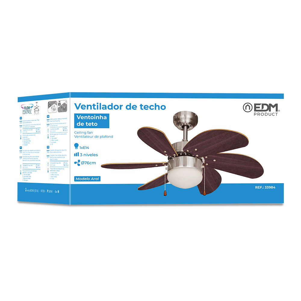 Ventilador de techo con luz Aral Ø76cm