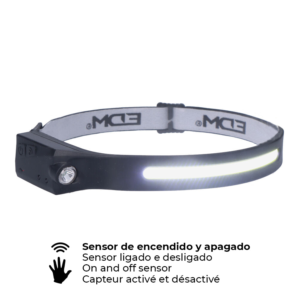 Linterna frontal con sensor led 8w