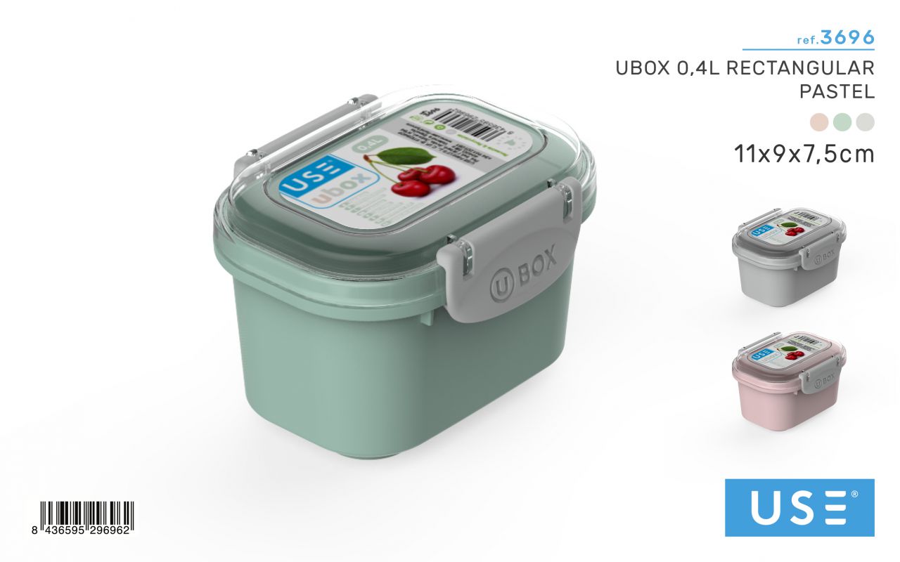 Fiambrera Rectangular Ubox 0,4L