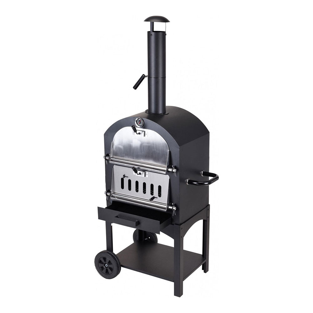 Barbacoa carbon c/horno piedra 44,5x65x158cm