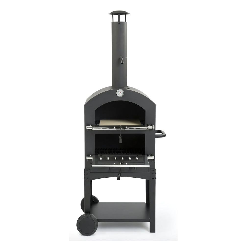 Barbacoa carbon c/horno piedra 44,5x65x158cm