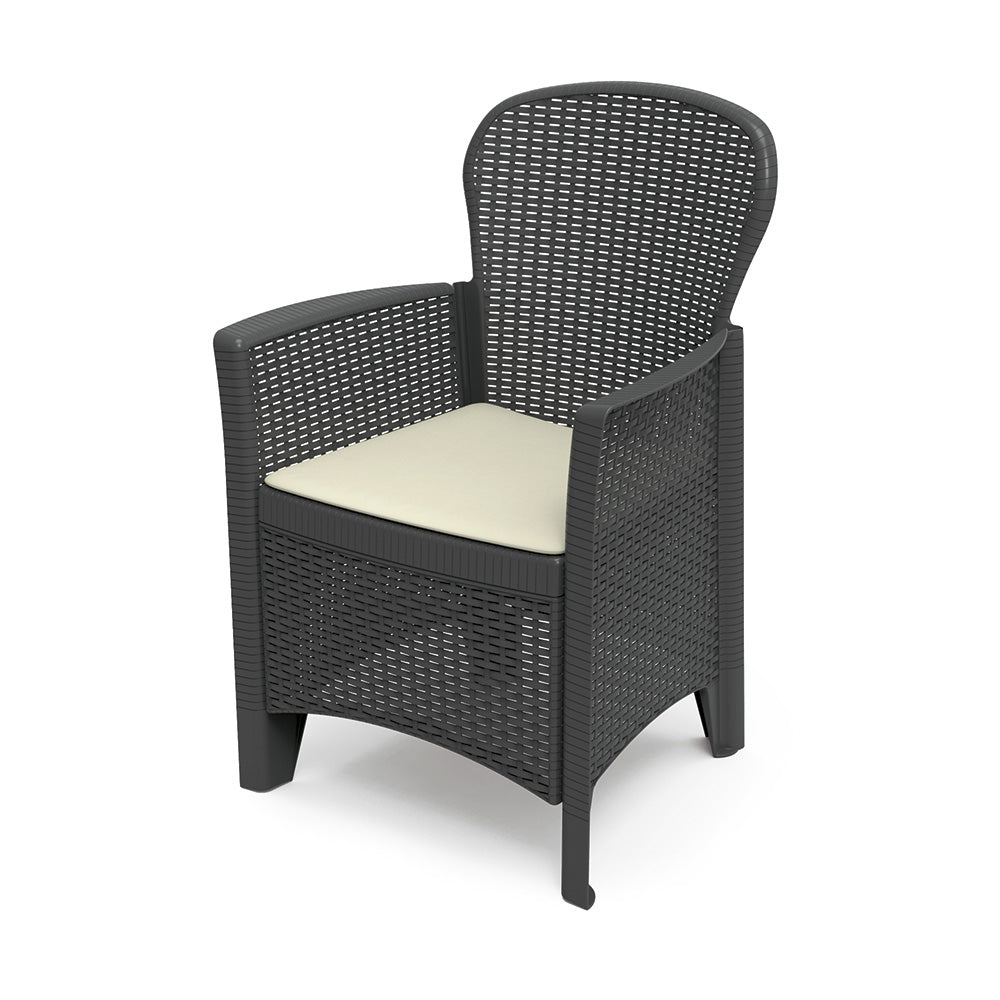 Silla imitacion rattan 60x58x89cm antracita