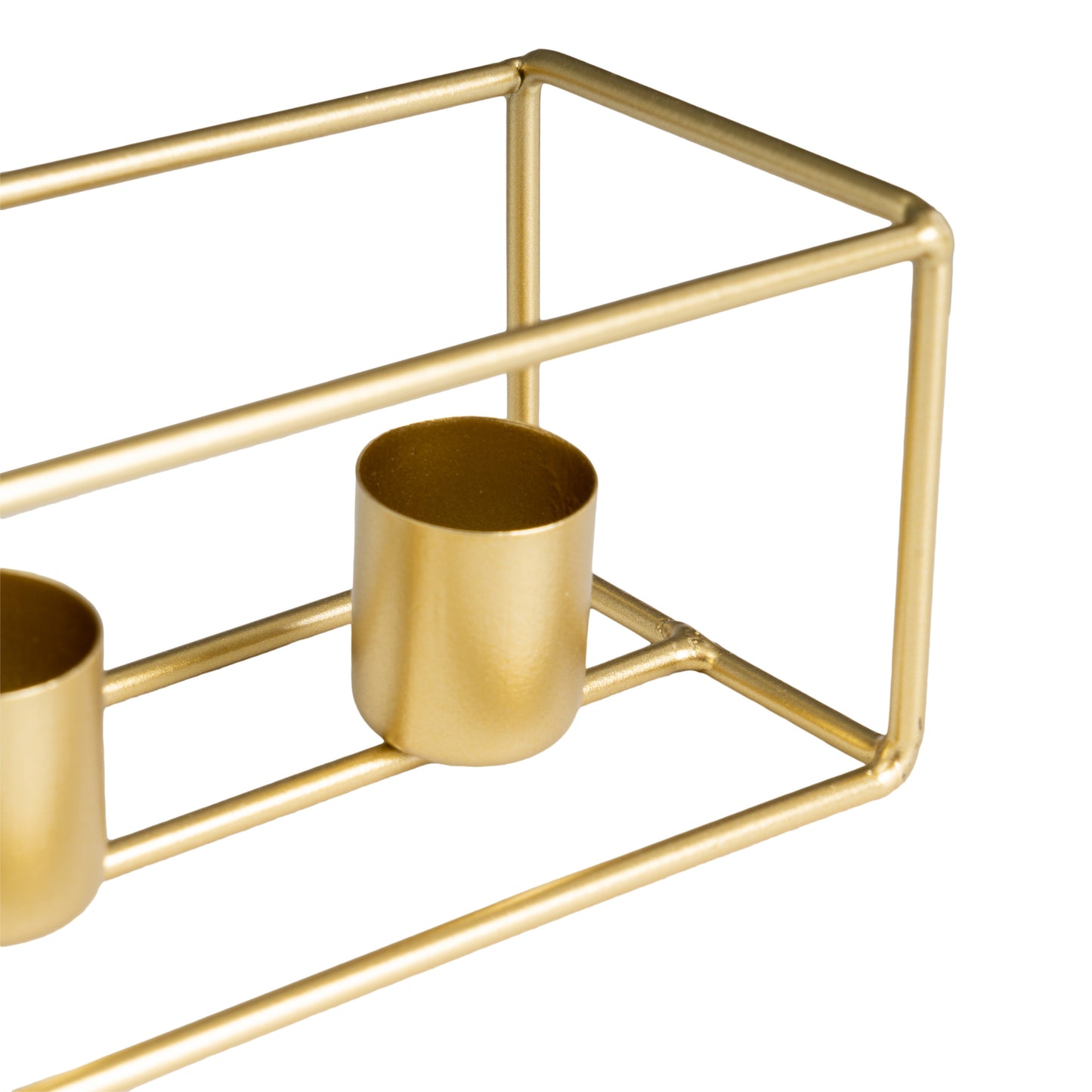 Portavelas triple metal oro 18*6*6cm