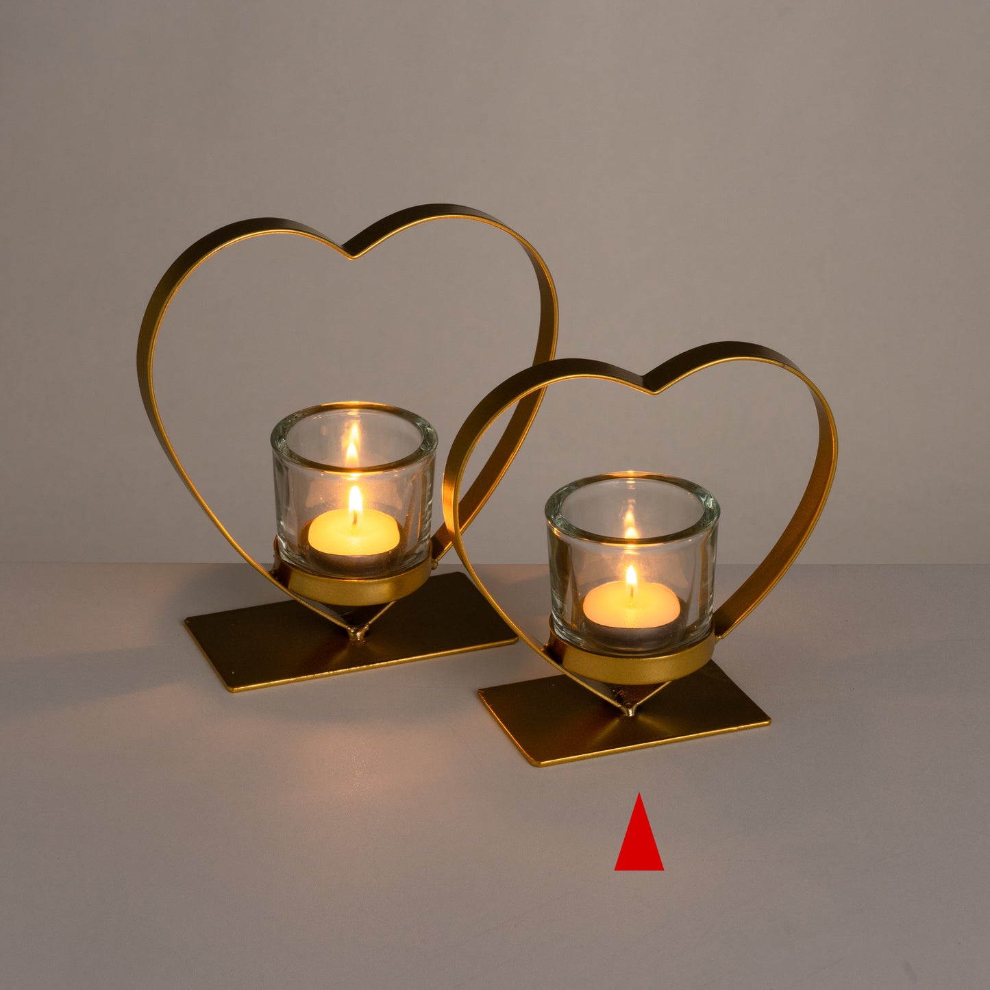 Portavelas corazon metal oro 15*6*15cm