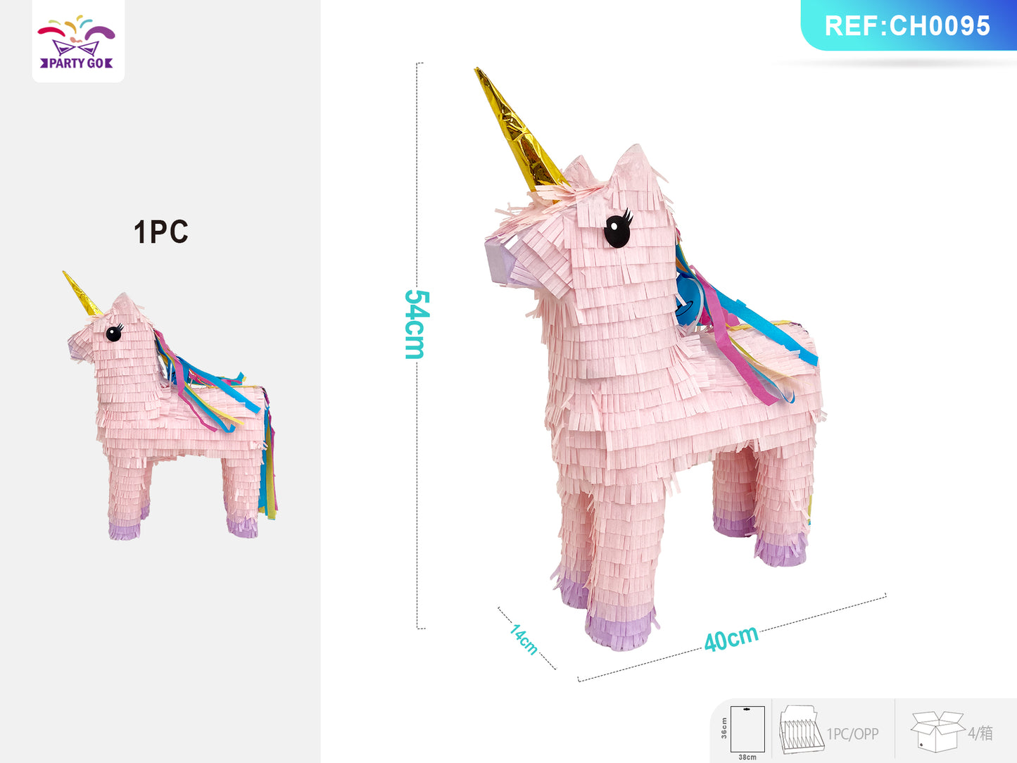 Piñata de unicornio 54*40*14cm