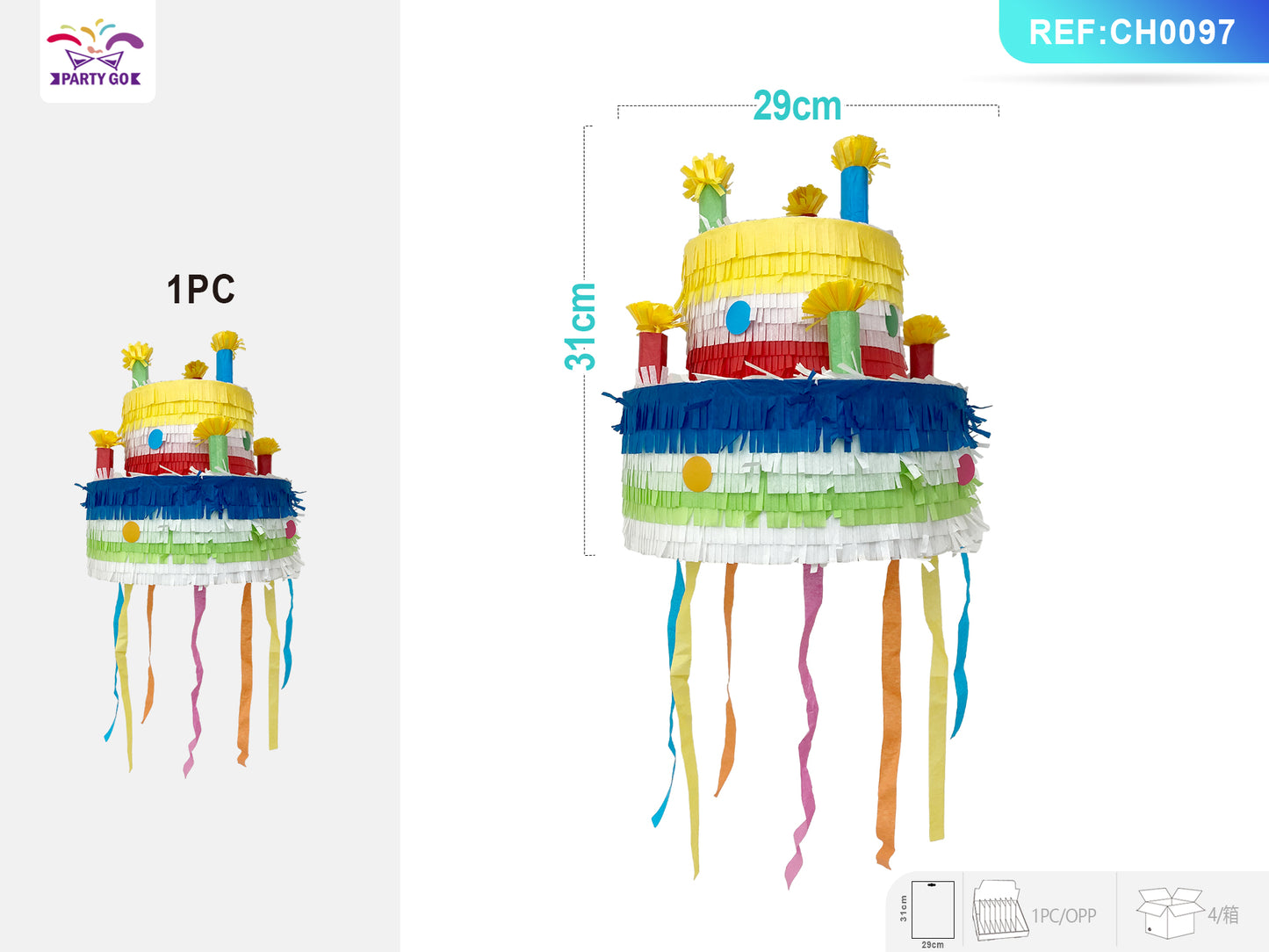 Piñata de tarta pastel 29*31cm