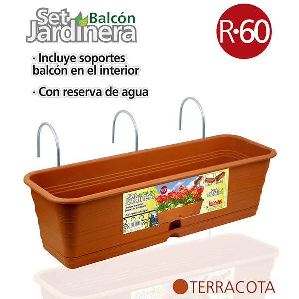 JARDINERA C/SOPORTE MARRON ( + medidas )