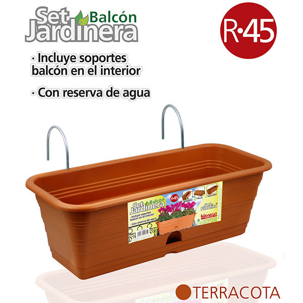 JARDINERA C/SOPORTE MARRON ( + medidas )