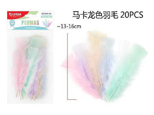 Pluma multicolor 20pcs aprox. 13-16cm