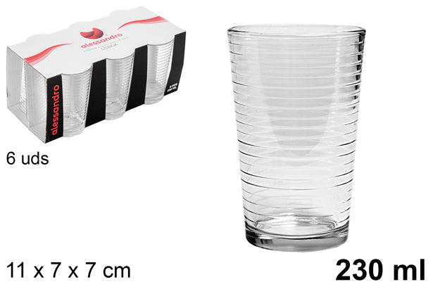 Pack 6 vaso con ralla 230ml