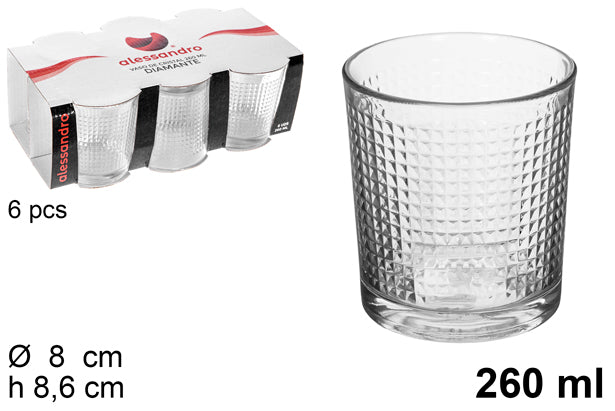 Pack 6 vaso cristal 260ml