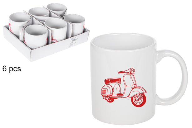 Taza ceramica vespa roja