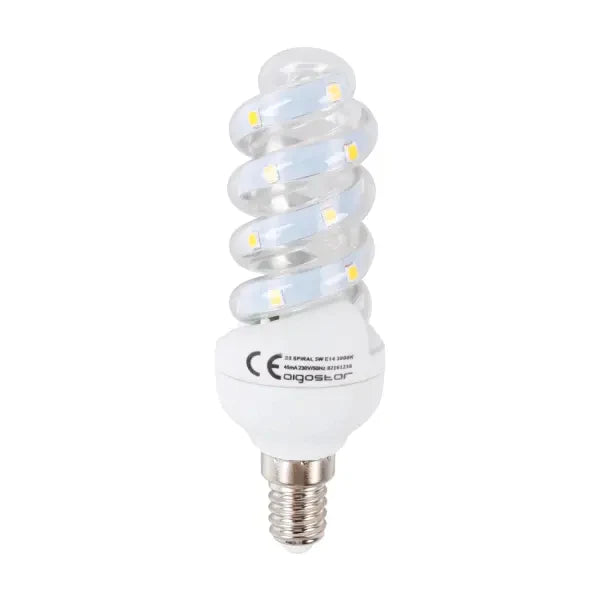 Bombilla LED espiral 5W 3000K E14