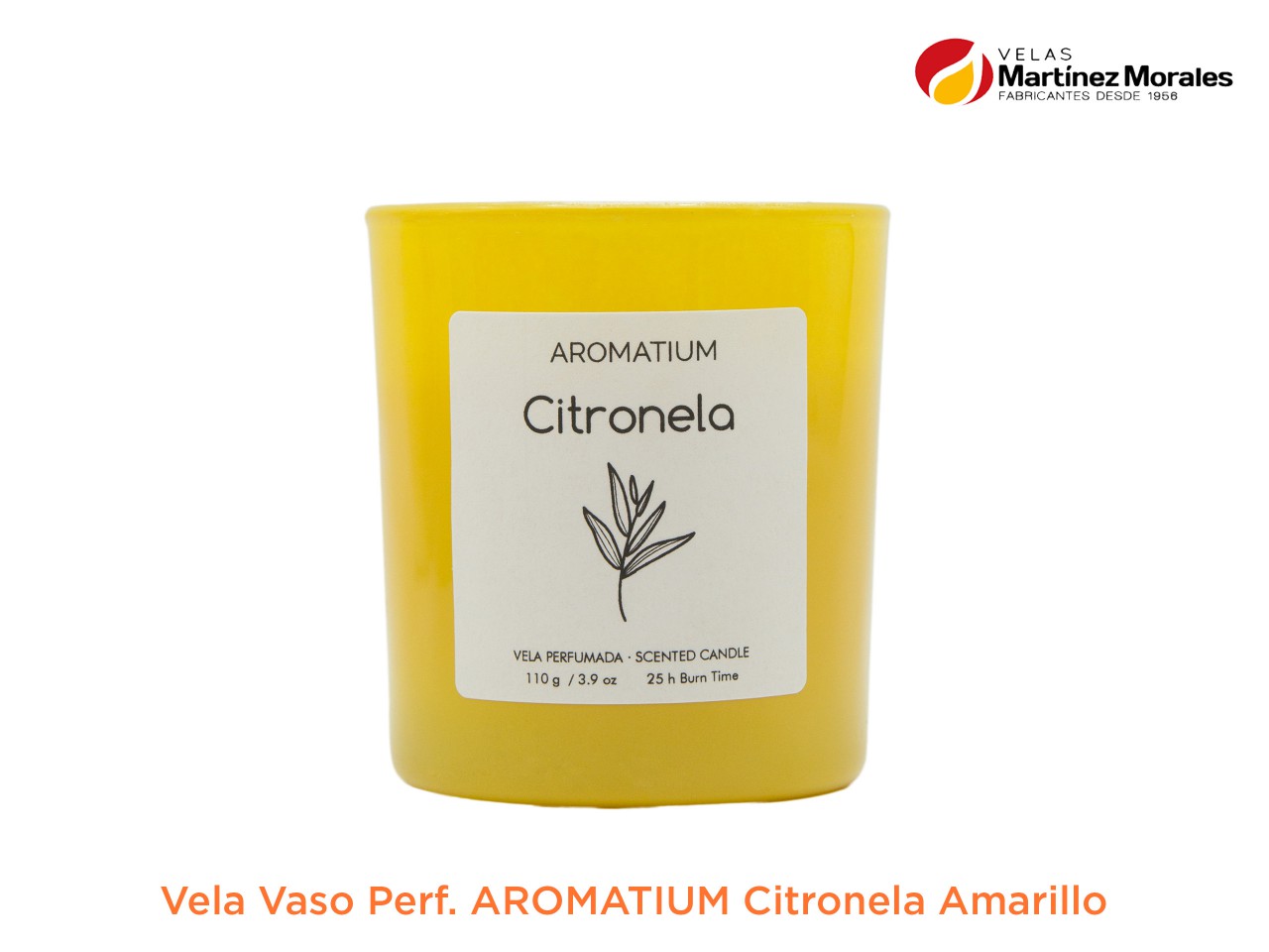 Vaso cristal lumar aromatic citronela