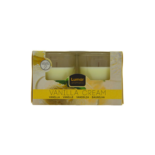 Caja 2 vasos lumar aromatic perfume vainilla