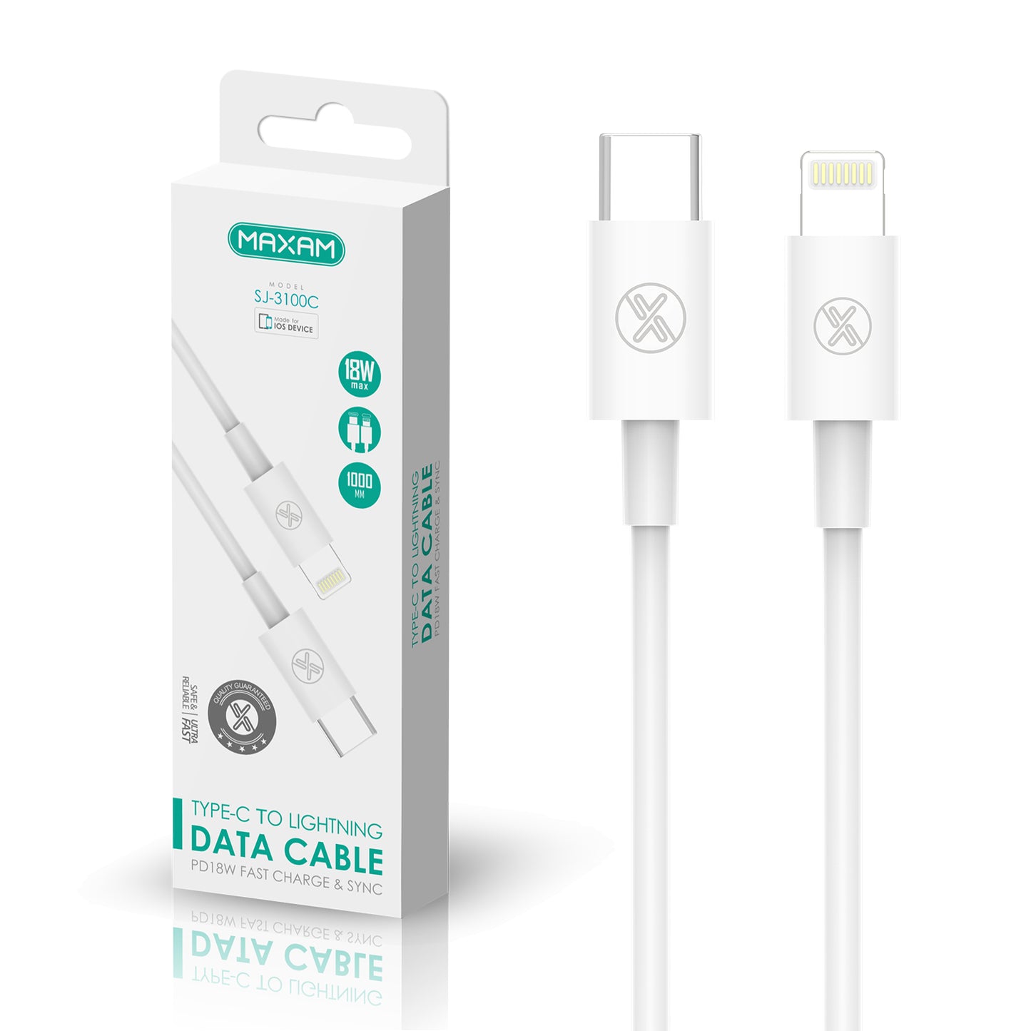 Cable carga rapida 18w type c a iphone 1m