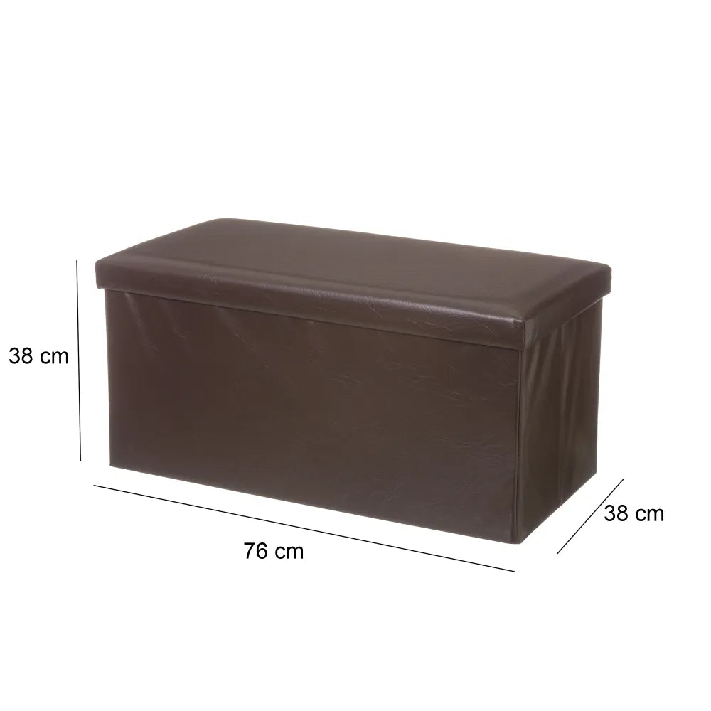 Puf arcon plegable chocolate polipiel 76*38*38cm